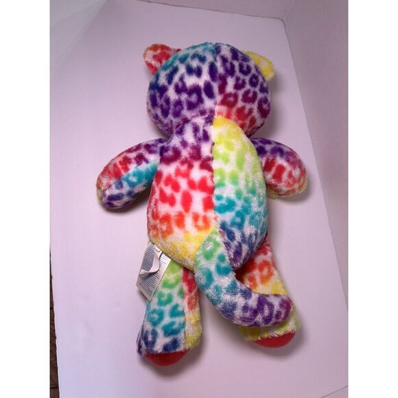 Build A Bear Workshop Rainbow Multi-color Leopard Cheetah Stuffed Plush 17" - Picture 2 of 7
